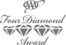The image shows the "AAA Four Diamond Award" logo, featuring four diamonds arranged horizontally with stylized text above and below.