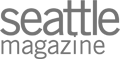 The image shows the logo of "Seattle Magazine" with lowercase gray text on a transparent background.