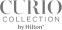 The image shows the "Curio Collection by Hilton" logo in a stylized font.